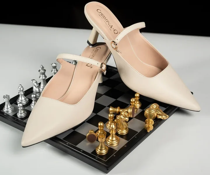 beige pointed toe heels