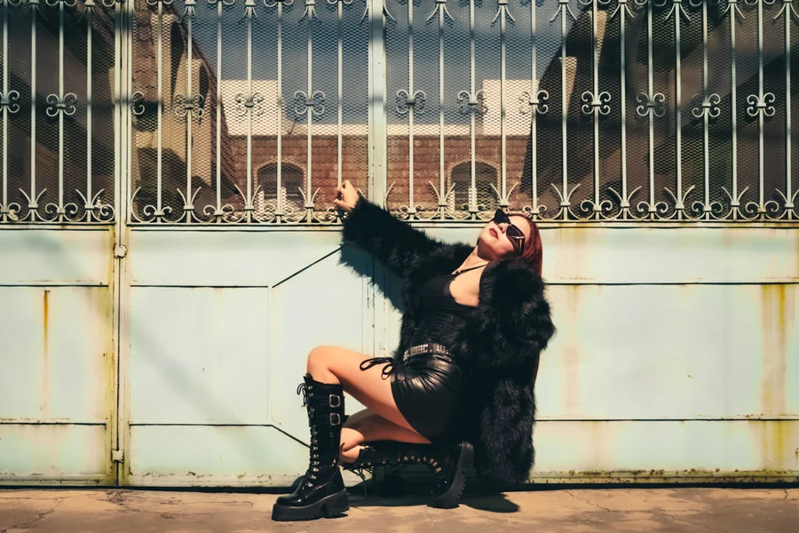 fuzzy black boots