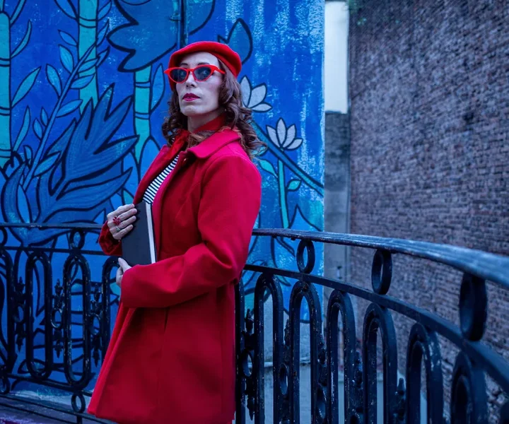 women's red coat