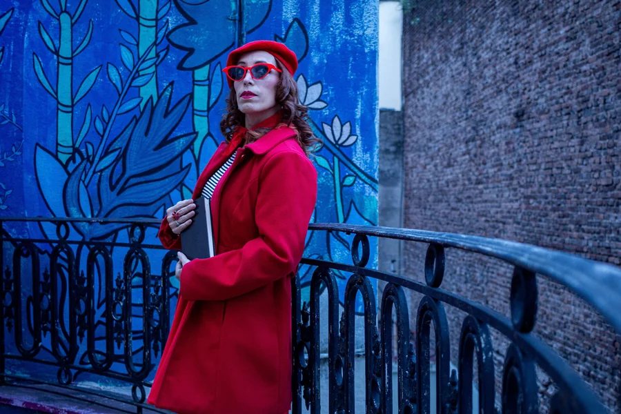 women's red coat