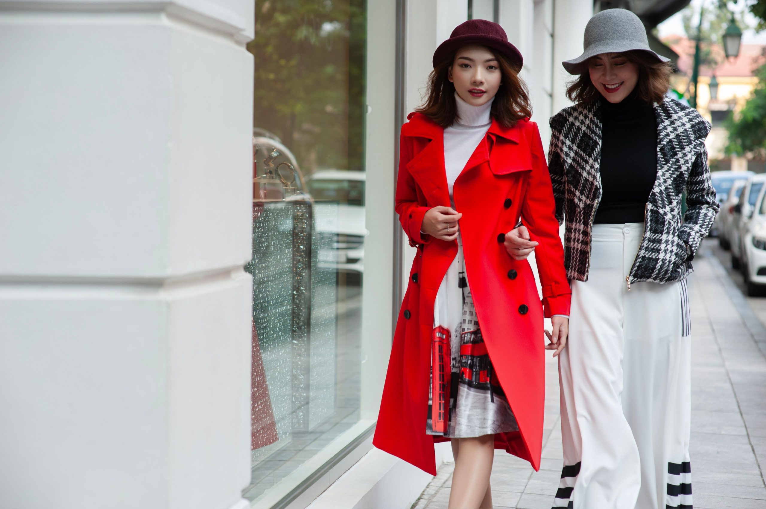 women's red coat